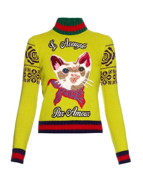 gucci sweater for cats|cashmere sweater gucci.